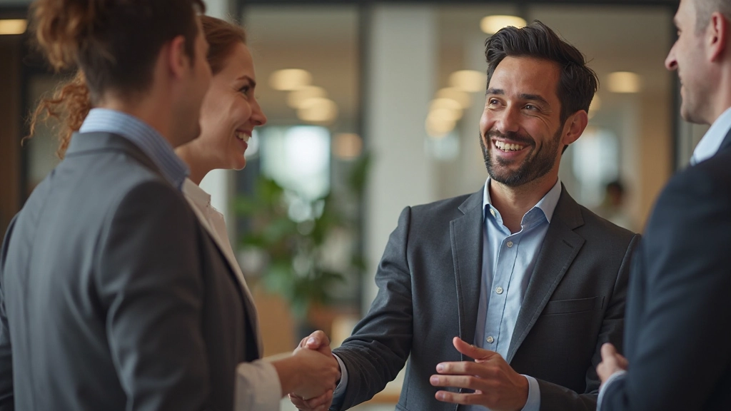 Close-up van twee personen die elkaar begripvol aankijken en handdruk maken, symbool van akkoord en wederzijds respect
